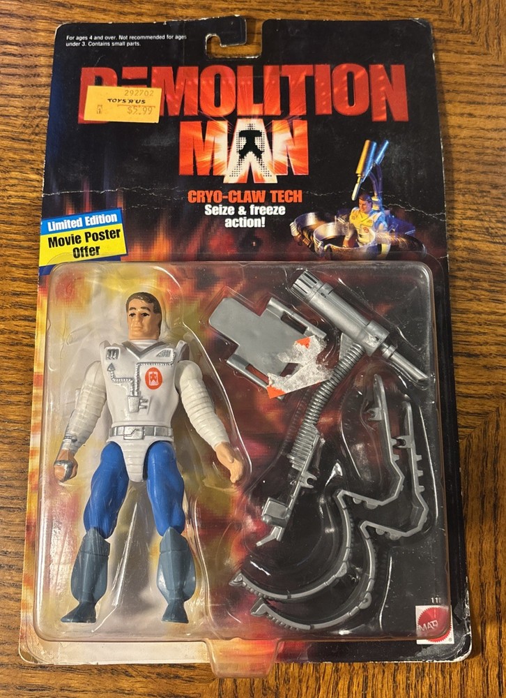 Vintage Demolition Man Cryo-Claw Tech Sieze & Freeze Action 1993 Figure Mattel