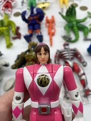 Vintage Power Rangers Figure Lot Flip Head Pink Red Green Yellow Peckster Zedd