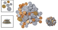 Realistic Play Money Set for Kids – 96 Plastic Coins for Learning & Play