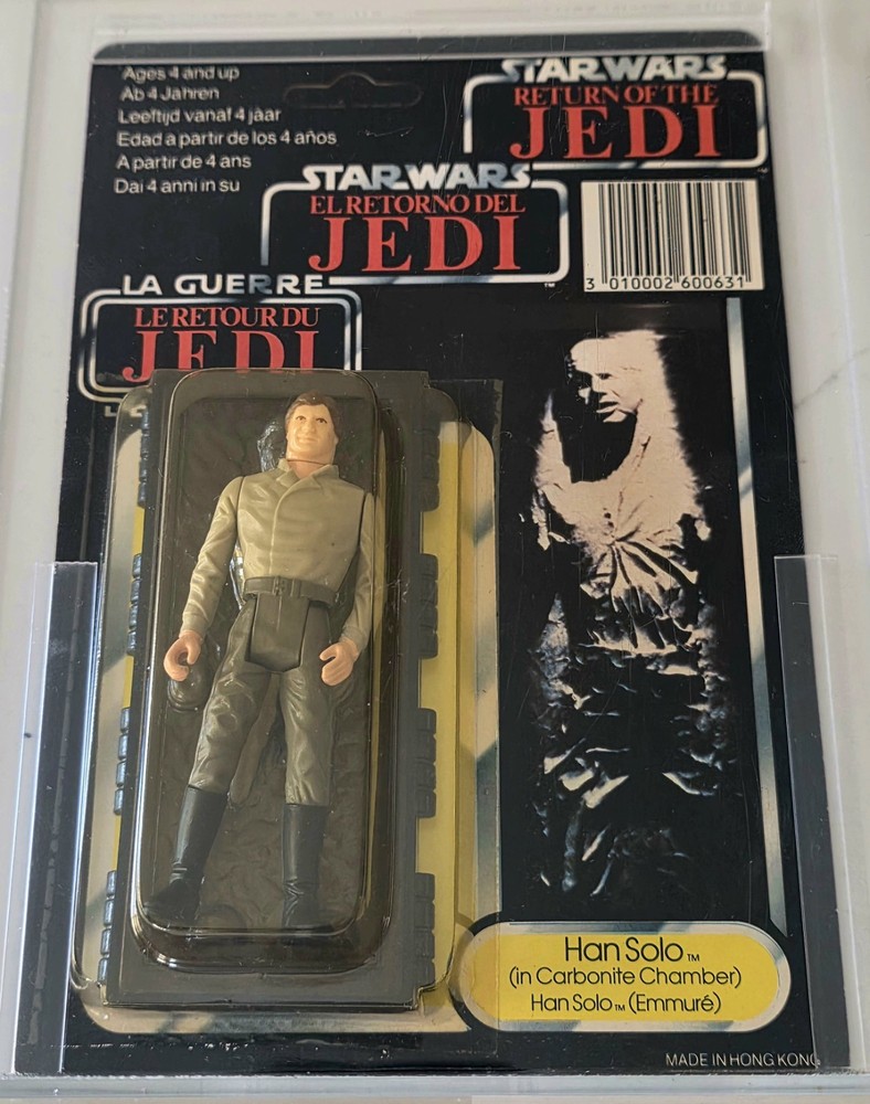 Star Wars POTF Tri Logo Han Solo Carbonite CAS 75 Vintage Figure