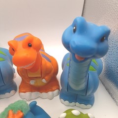 VTG Lot Of 10 Fisher Price Little People Dinosaur Figures Brachiosaurus T-Rex