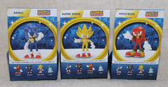 3PK Jakks Pacific Knuckles, Super Sonic, Sonic The Hedgehog 2.5in Action Figures