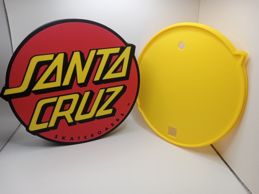 Retro Santa Cruz Skateboards logo light box sign display 1980’s vintage style