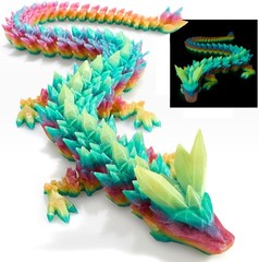 24 inch Large 3D Printed Dragon Glow in the Dark,3D Dragons Figurine ,Big 3-D…