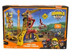 PAW Patrol, Rubble & Crew Bark Yard Crane Tower Playset, Action Figure & Vehicle
