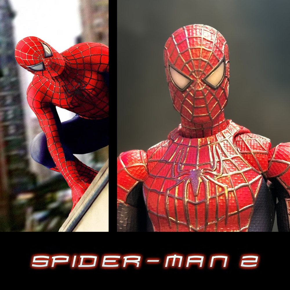 HEAD ONLY Mafex Tobey Maguire Spider-Man 2 (2004) Custom Accurate Mask 1:12