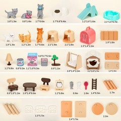 43-Piece Cat Figurine Playset – Realistic Pet Care Toys for Kids, Toddlers, B…