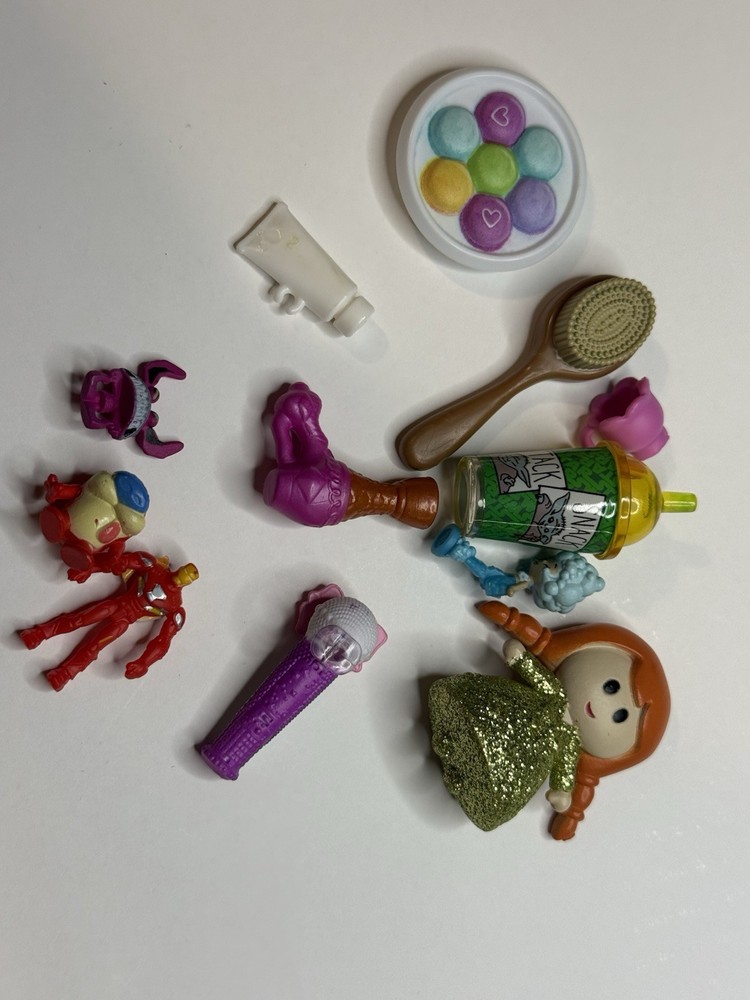 Mixed Mini Toy Figures & Doll Accessories 13 Piece Lot Used