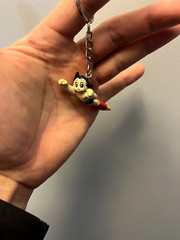 Vintage Astro Boy Rocket Boots Jet Flames Keychain