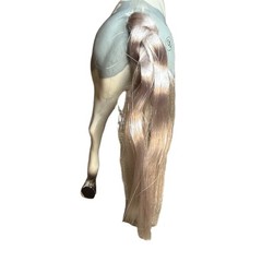 Grand Champion Grey White Pinto Horse Toy Figurine Brushable Mane Tail Horseshoe