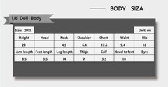 LDDOLL 1/6 Girl Soft Silicone Action Figure Seamless Body Normal skin Model 29XL
