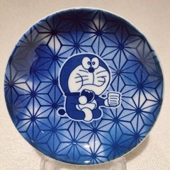 Gosu Old Indigo Dyeing Doraemon Tableware, Set of 4 Small Plates, Full Comp