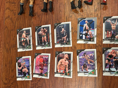 Lot of WWE WWF Action Figures and Cards (1 Autographed) Brock Lesnar,Ric Flair