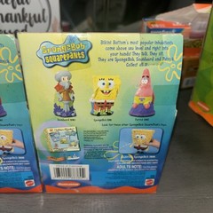 New Vintage 2000 MATTEL Nickelodeon Spongebob and Squidward Lot of 2