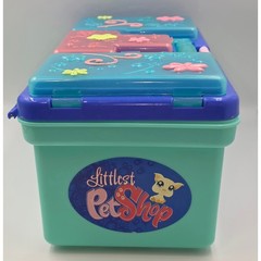 Littlest Pet Shop LPS Tackle Tool Box Carrying Case Storage Container & Figures