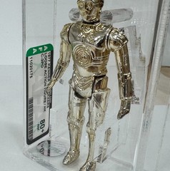 1977 Vintage Kenner Star Wars C-3PO loose HK AFA 80 VF/NM Clean & Bright Gold