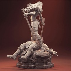 1/6 37cm Red Sonja 3D print figure Model Kit Unpainted Unassembled Garage Kit