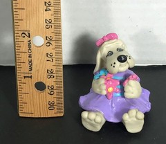 POUND PUPPIES Lot of 3 PVC Miniatures VIOLET Bright Eyes BARKERVILLE 1986 Tonka