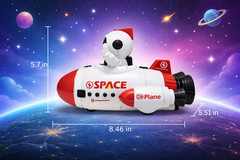 Kids Light Up Astronaut Space Rocket Toy w/ Sounds & 360° Rotation Space Ship