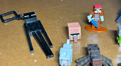 Lot of Minecraft parts some full Figures mini figures 1 key chain 1 Diecast