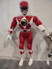 Mighty Morphin Power Rangers Red White Metallic Silver 4 Total Figures Bandai
