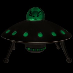 Alien Glow-in-The-Dark UFO Space Ship and Bendable Action Figure Toy