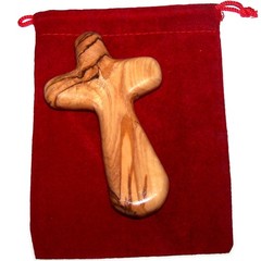Holding Cross will fit in your Palm known as Olive wood Comfort Holding Cross