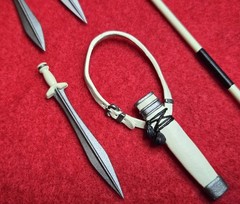 Custom Painted White Weapons Lot 1/18 scale – Boss Fight Studio Vitruvian Armory