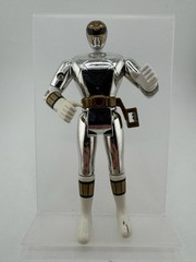 Vintage Mighty Morphin Power Rangers Silver Ranger Action Figure Metallic