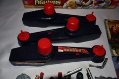 VTG 1994 Karate Fighters Game Samurai Ninja Vs Headstone Box 4 figures EXTRAS
