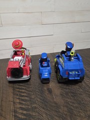 Paw Patrol Marshall Jungle Rescue Fire Truck Police Cruiser & Motorcycle Lot