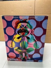Ron English MC Supersized GLOW Red / Yellow 10″ vinyl figure, 2004 with box