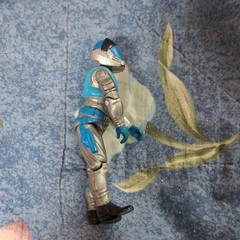 Blue & Silver Armored Robot Action Figure, Plastic, Blue/Silver/Black