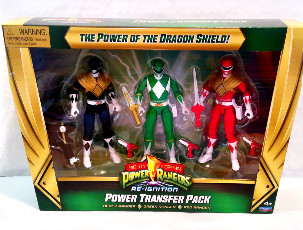 Mighty Morphin Power Rangers Re-Ignition 3 Figure Transfer Pack Green Red Black