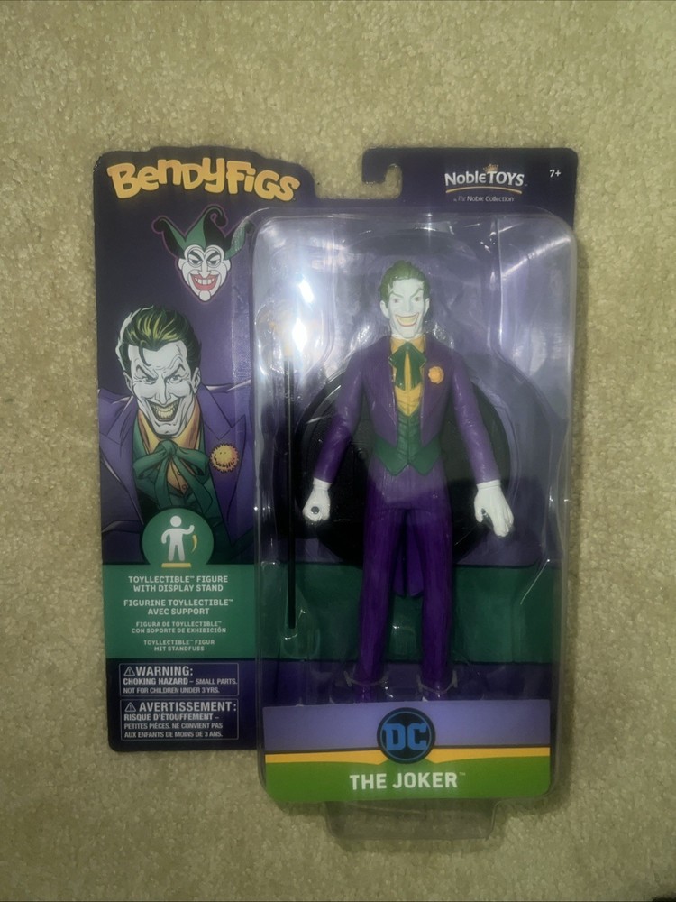DC Comics The JOKER 7.5” Figure w/Display Stand Bendyfigs Noble Collection