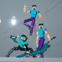 3D Printed MC Steve Fully Articulated Assembled Model Toy