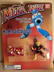 Vintage 1995 Mega Man Fireman Bandai Collectible Figure 5 LOT Capcom NES Card