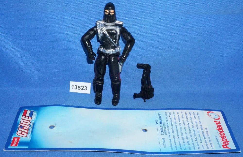 G.I. Joe 2003 COBRA COMMANDER w/WEAPON & CARD FUNSKOOL India RARE 3.75″ Figure