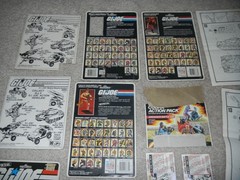 1980s Aviva Battle Gear Card Back Blueprints Vintage G.I. GI Joe 3.75 ARAH Lot