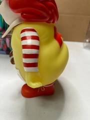 Ron English MC Supersized GLOW Red / Yellow 10″ vinyl figure, 2004 with box
