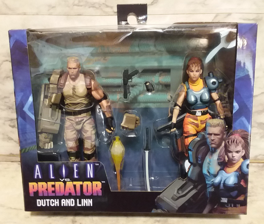 2019 NECA Dutch & Linn ALIEN vs PREDATOR Video Game 2 Pack Figure Set NEW IN BOX