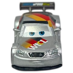 Disney Cars Max Schnell Metallic Silver 1:55 Die-Cast Car Vehicle Pixar Mattel