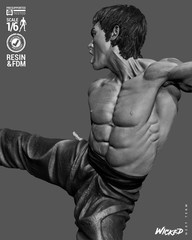 Bruce Lee | 3D Printed Wicked Statue | Unpainted | Fan Made | 1:8 Scale