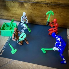 Dummy 13 Pixelated Tools and Weapons 17pcs Video Game inspired: backpack, sword