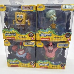 Spongebob Squarepants Mr. Krabs Patrick Squidward Set Metal 2.5” Figures House