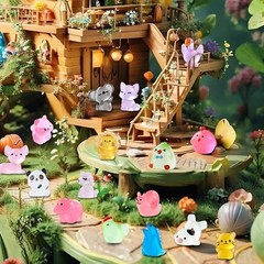 60PCS Miniature Resin Animals – Luminous Party Favors & Garden Accents