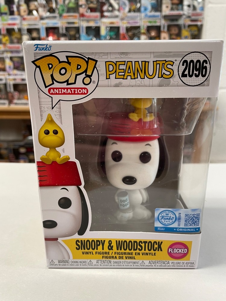 DAMAGED BOX FLOCKED SNOOPY & WOODSTOCK 3.75″ POP TV VINYL FIGURE 2096 FUNKO