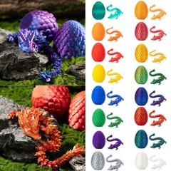 3D Printed Dragon Egg Crystal Dragon Fidget Toys Full Articulated Dragon G﻿ift