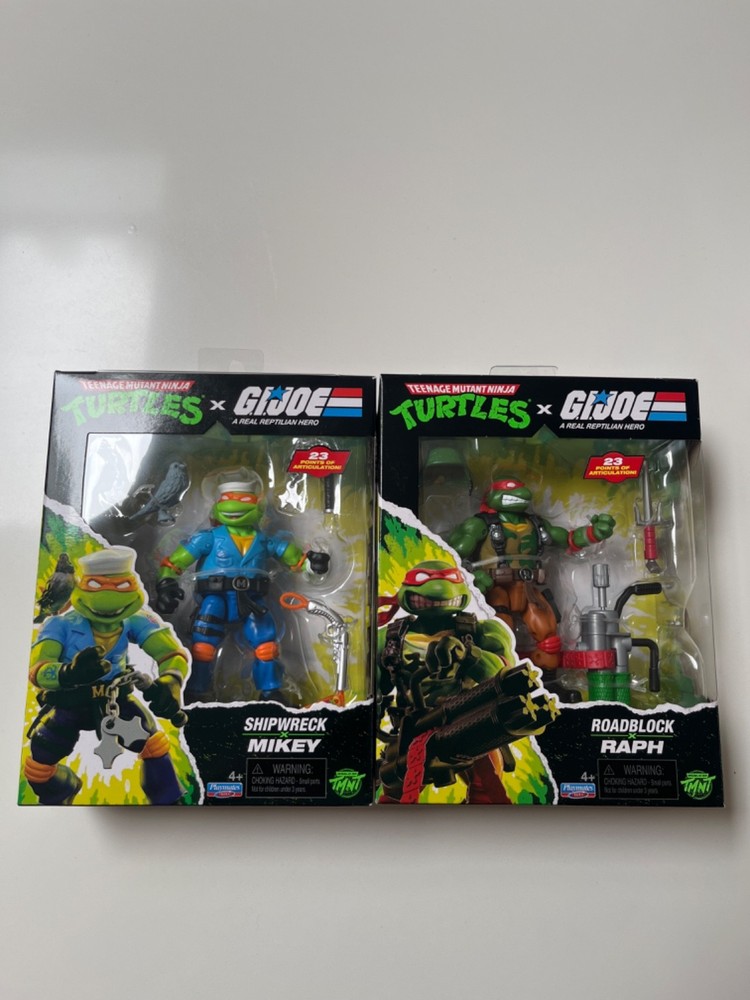 Hasbro TMNT Ninja Turtles x G.I. Joe Mashup SHIPWRECK X MIKEY ROADBLOCK RALPH