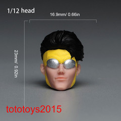 US 1:12 Invincible Cool Boy Eyes Head Sculpt Fit 6” Male Action Figure Body Toy